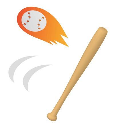 Hit a ball with a bat.のイラスト素材