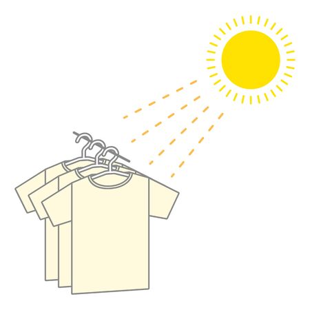 Sun drying shirts under the sun.のイラスト素材