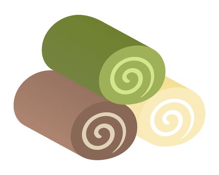 Rolled cakes isolated vector illustration.のイラスト素材