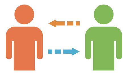 People and Arrows isolated vector illustration.のイラスト素材