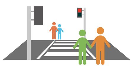 Red Pedestrian Signal isolated vector illustration.のイラスト素材