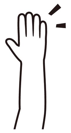 raising one's hand isolated vector illustration.のイラスト素材