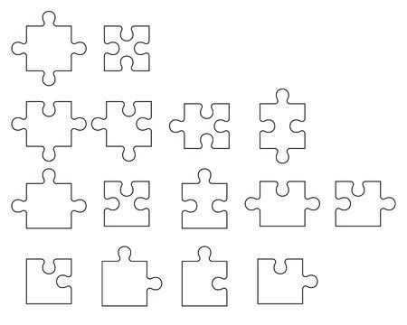 puzzle pieces setのイラスト素材