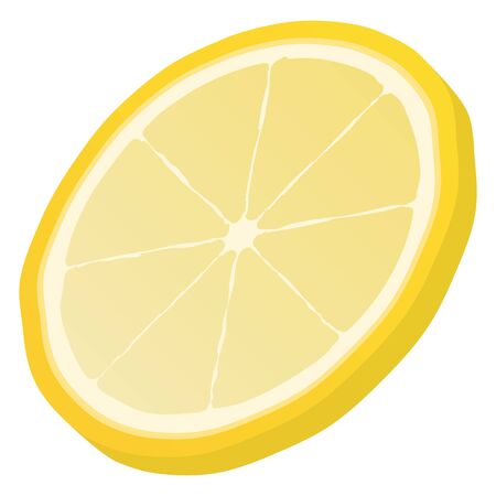 lemon slice isolated vector illustrationのイラスト素材
