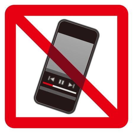 No smart phone videos signのイラスト素材