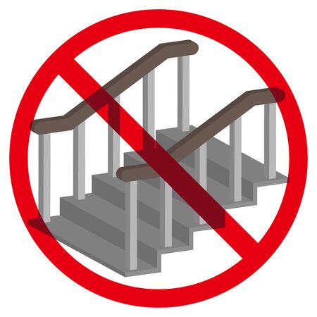 No Stairs sign  illustration.のイラスト素材