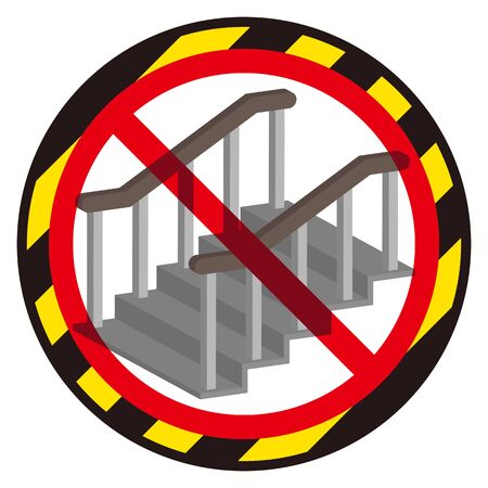 No Stairs sign  illustration.のイラスト素材