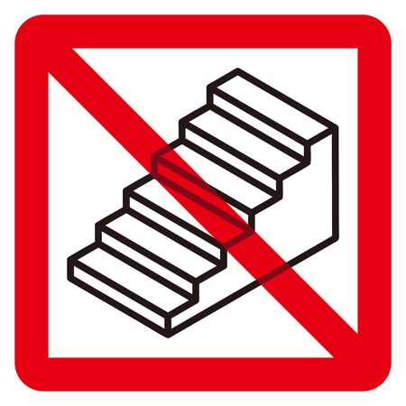 No Stairs sign  illustration.のイラスト素材