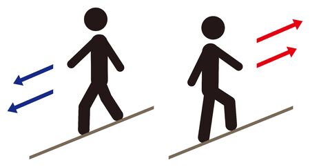 uphill and downhillのイラスト素材