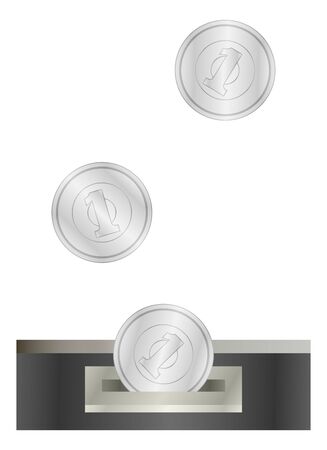 1 yen insertion slotのイラスト素材