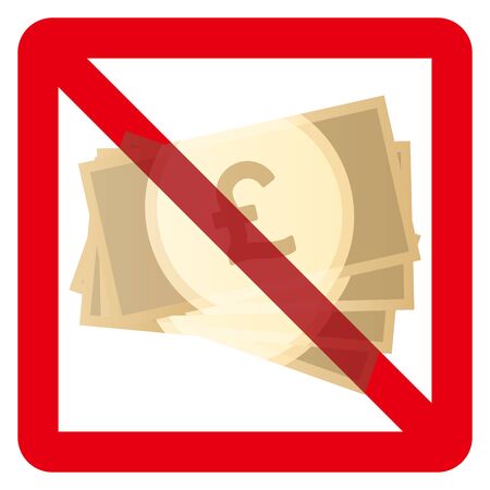 No pound banknotes signのイラスト素材
