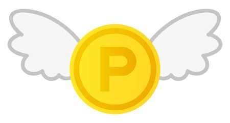 flying point coinのイラスト素材