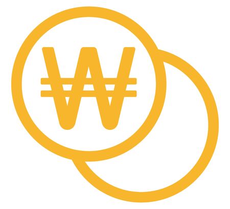 Korean won coinsのイラスト素材