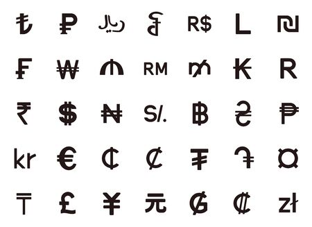 currency symbols setのイラスト素材