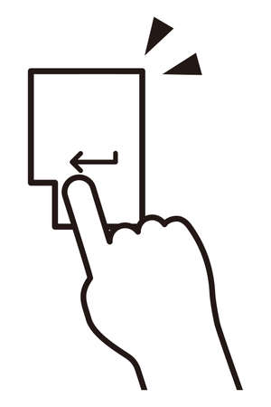 Press the return key with fingerのイラスト素材