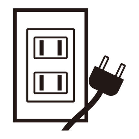 electrical outlet (plug)  isolated vector illustrationのイラスト素材