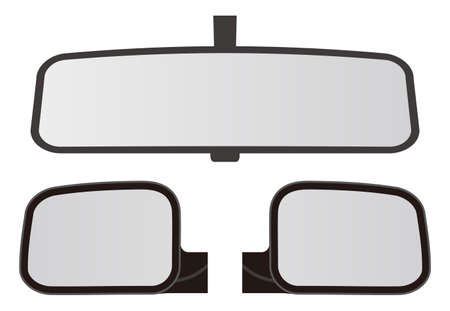 Car side mirrors and room mirrorのイラスト素材