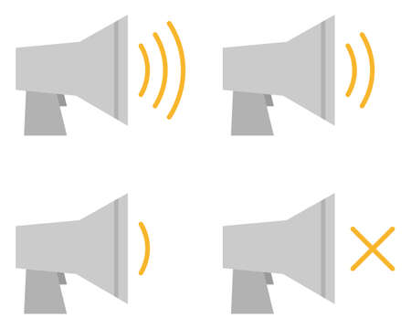 Megaphone volume isolated vector illustrations setのイラスト素材