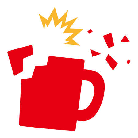 A broken mug isolated vector illustrationのイラスト素材