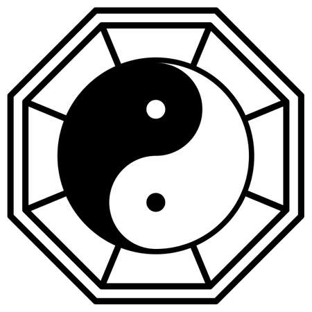 A yin yang symbol isolated vector illustrationのイラスト素材