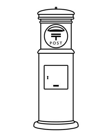 Japanese vintage postbox isolated vector illustration.のイラスト素材