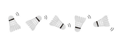 Rolling badminton shuttle isolated vector illustration.のイラスト素材