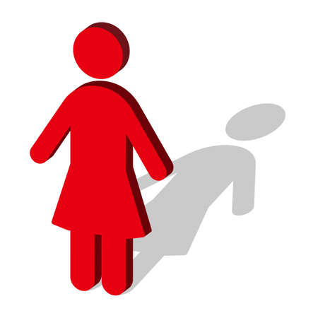 3d red person mark isolated vector illustration.のイラスト素材