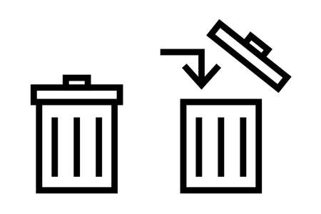 Trash can icons isolated vector illustration.のイラスト素材