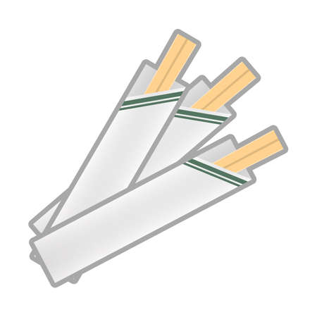 Splittable chopsticks isolated vector illustration.のイラスト素材