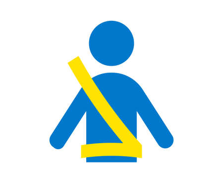 Human wearing a seatbelt isolated vector illustration.のイラスト素材