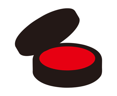 Red ink pad and isolated vector illustration.のイラスト素材