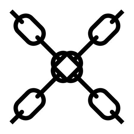 Crossed chains isolated vector illustration.のイラスト素材
