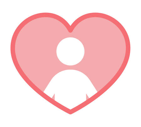 Icon of a person in a heart.のイラスト素材