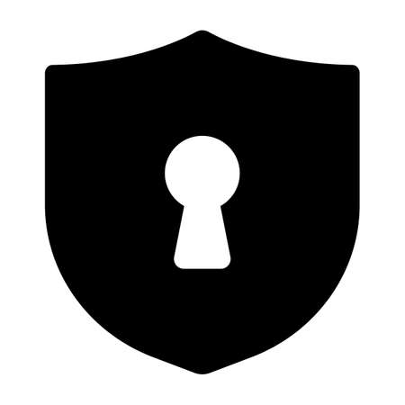 Shield with keyhole isolated vector icon.のイラスト素材