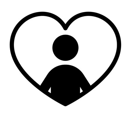 Icon of a person in a heart.のイラスト素材