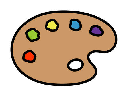 Paint palette isolated vector illustration.のイラスト素材