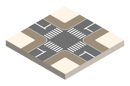 An intersection isolated vector illustration.