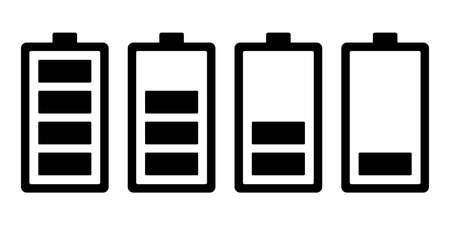 Four levels of battery life icons.のイラスト素材