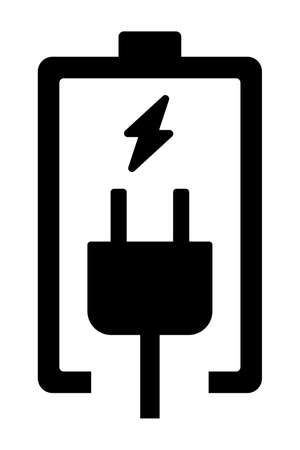 Battery icon with a plug.のイラスト素材