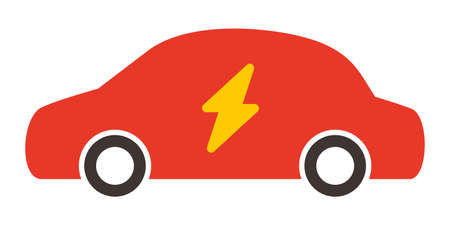 Electric Vehicle isolated vector illustration.のイラスト素材