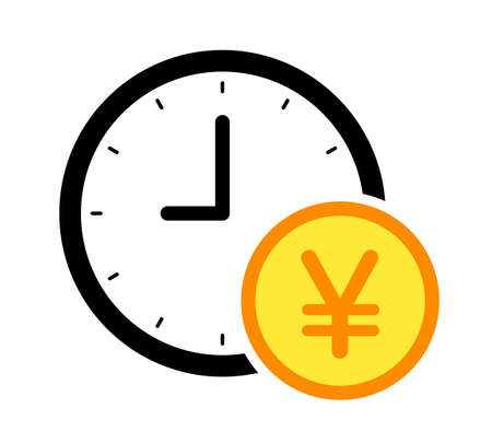 Clock and money isolated vector icon.のイラスト素材