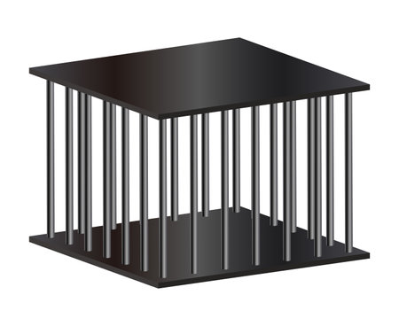 Iron cage isolated vector illustration.のイラスト素材