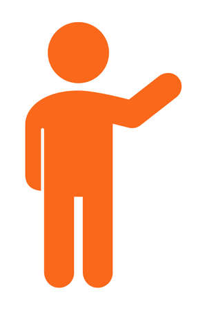 Pictogram of a person raising one hand.のイラスト素材