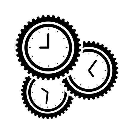 Gear shaped clock isolated vector illustration.のイラスト素材