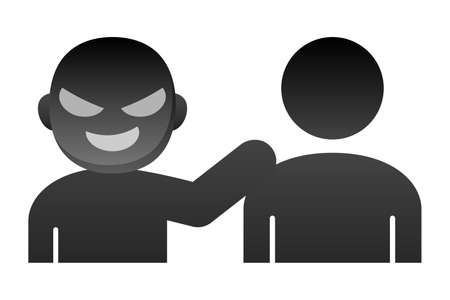 Person who touches someone's shoulder with a bad look.のイラスト素材