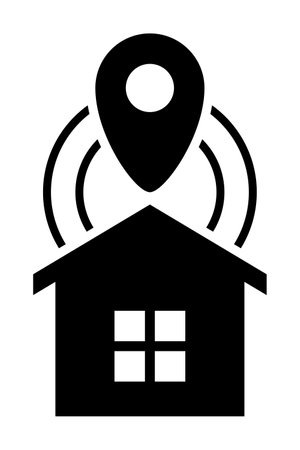 Map pin icon indicating the house.のイラスト素材