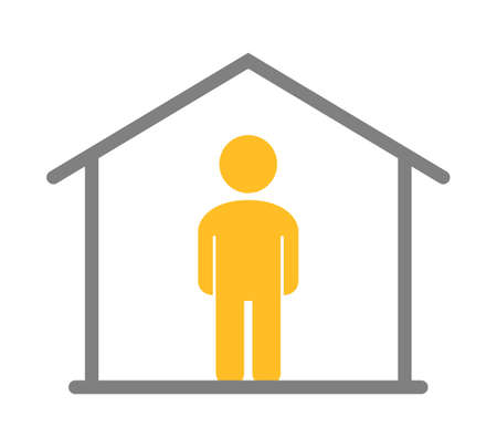 One person icon at home.のイラスト素材