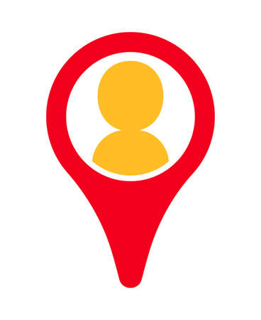 Person icon in a map pin.のイラスト素材
