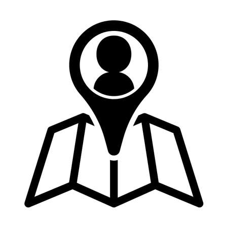 Person icon in a map pin.のイラスト素材