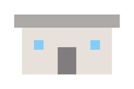 Flat roof house isolated vector illustration.のイラスト素材